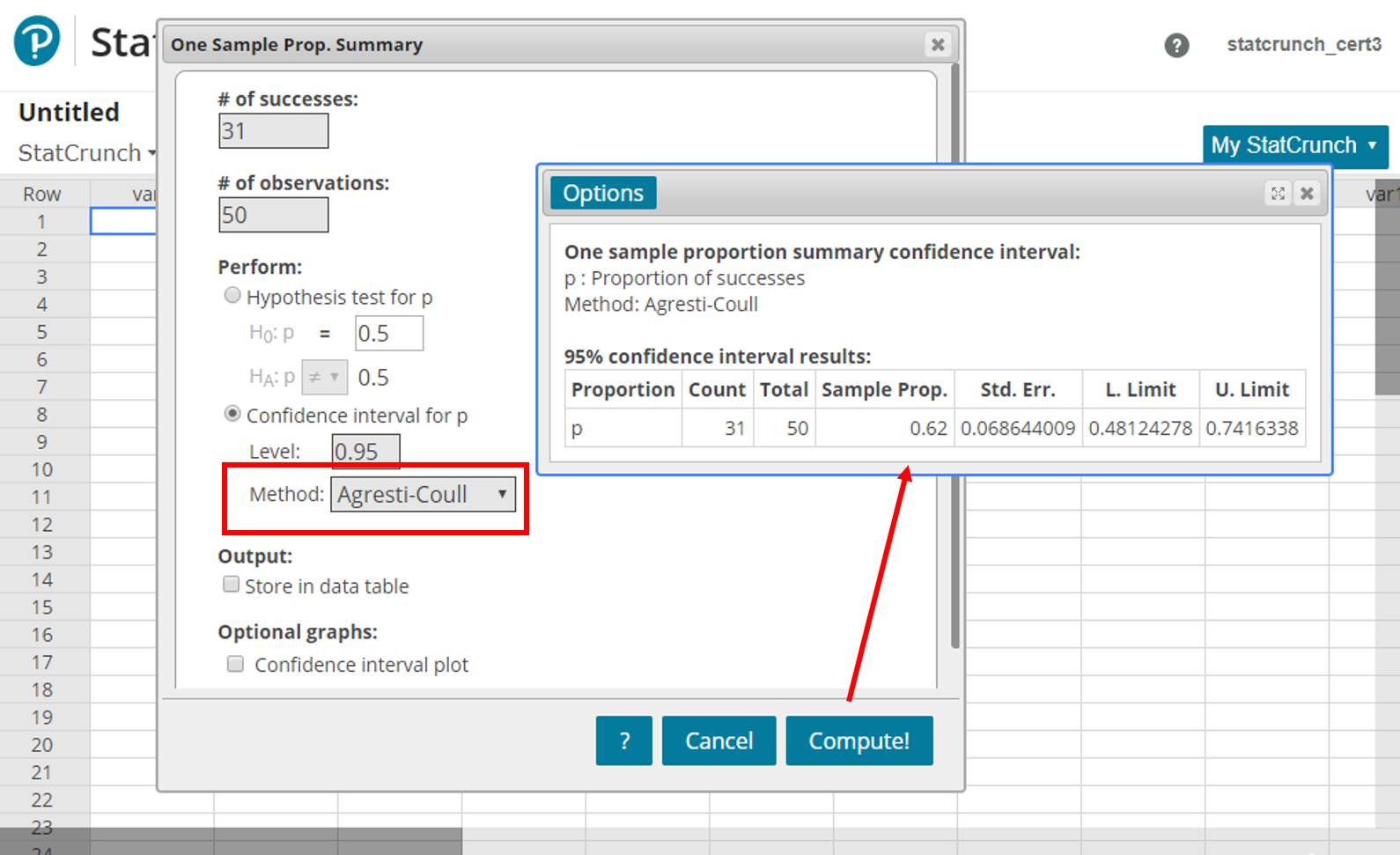 Hypothesis Tests And Confidence Intervals For A Proportion With Summary Data