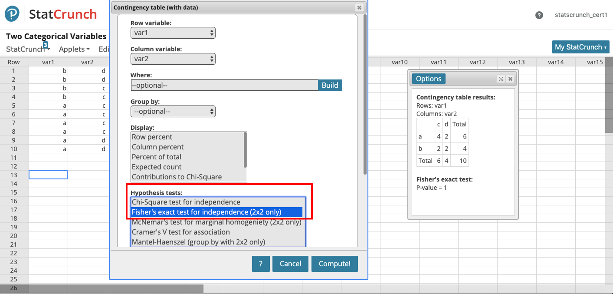 statcrunch